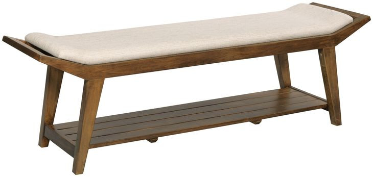 Abode Atlas Beige 64" Upholstered Dining Bench