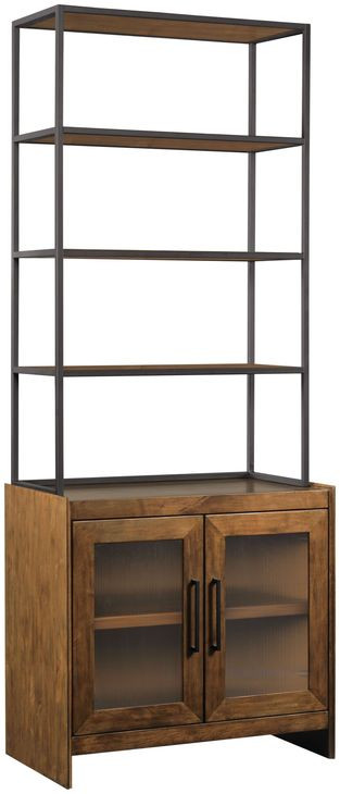 Abode Wagner Brown and Black Hutch with 3 Shelves