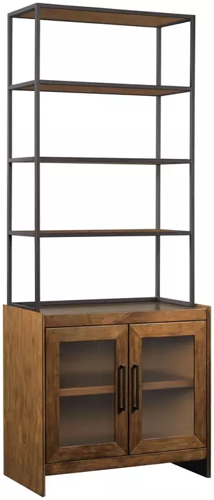Abode Wagner Brown and Black Hutch with 3 Shelves