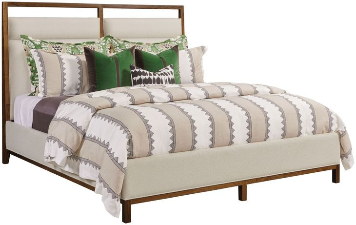 Abode Karis Medium Stain King Upholstered Panel Bed