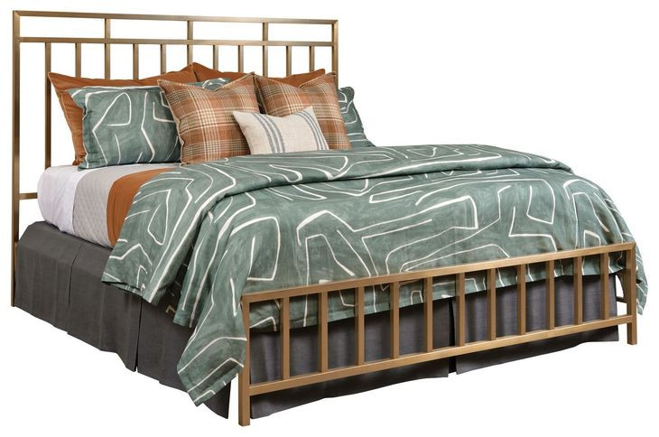 Aspire Champagne King Metal Bed