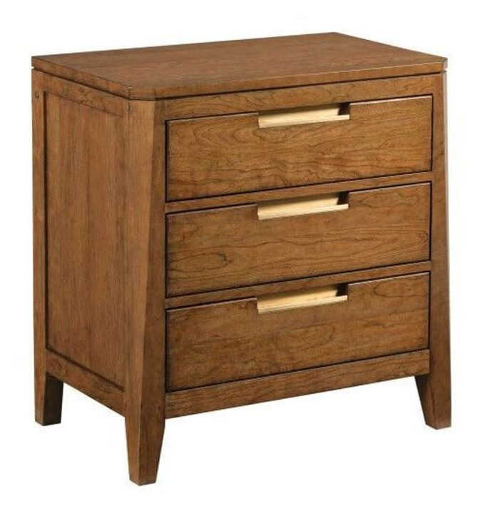 Aspire Profile Brown 3 Drawer Nightstand With Built In Outlet