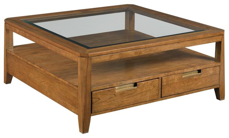 Aspire Clarity Brown Square Glass Top Cocktail Table