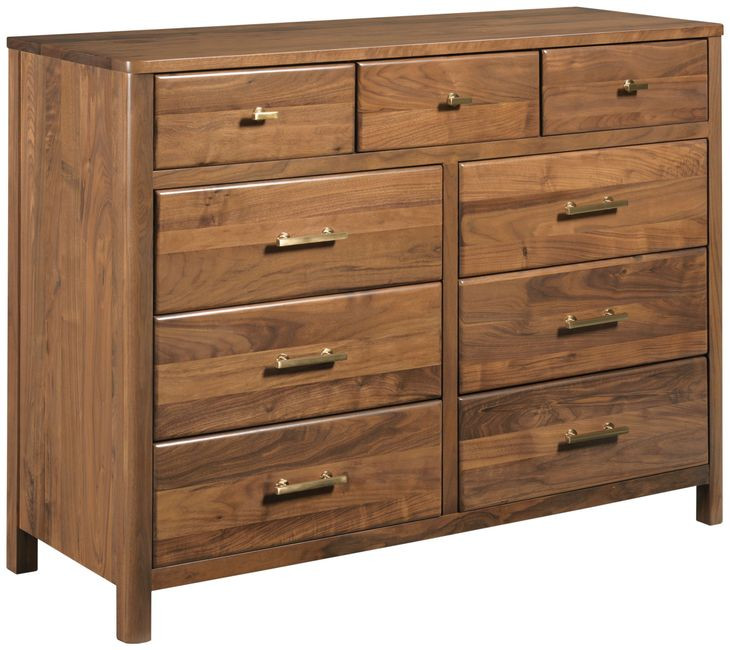Monogram Walnut Flat Medium Stain 9 Drawer Dresser
