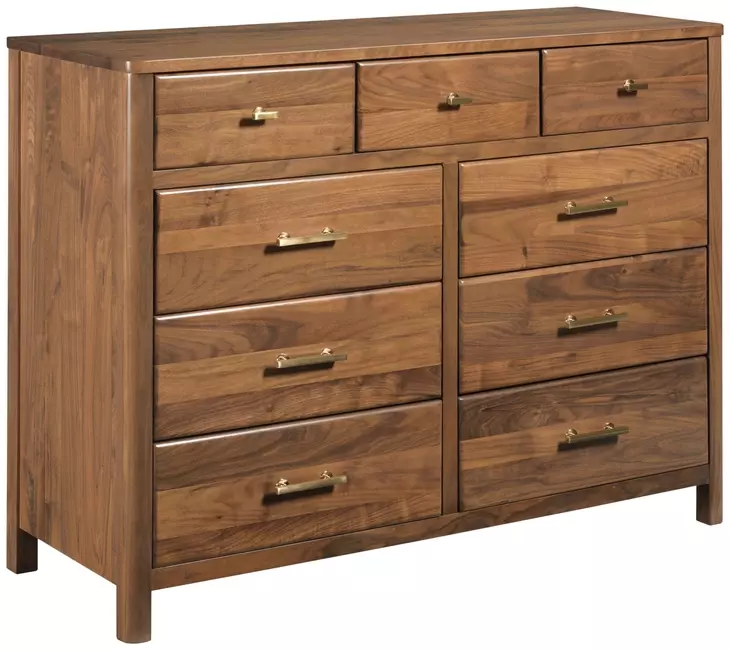Monogram Walnut Flat Medium Stain 9 Drawer Dresser