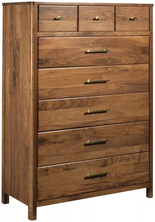 Monogram Walnut Pinehurst Medium Stain Upholstered Panel Bedroom Set