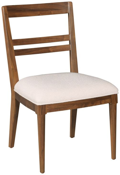 Monogram Walnut Clubhouse Cream Upholstered Side Chair