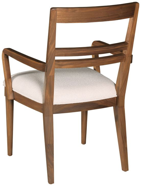 Monogram Walnut Clubhouse Cream Upholstered Arm Chair