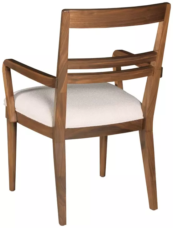 Monogram Walnut Clubhouse Cream Upholstered Arm Chair