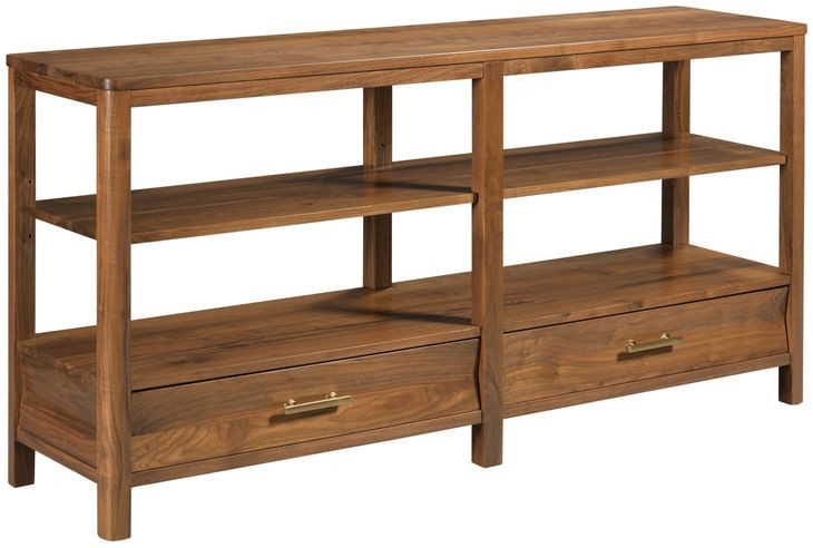 Monogram Walnut Boca Medium Stain Rectangular Console Table