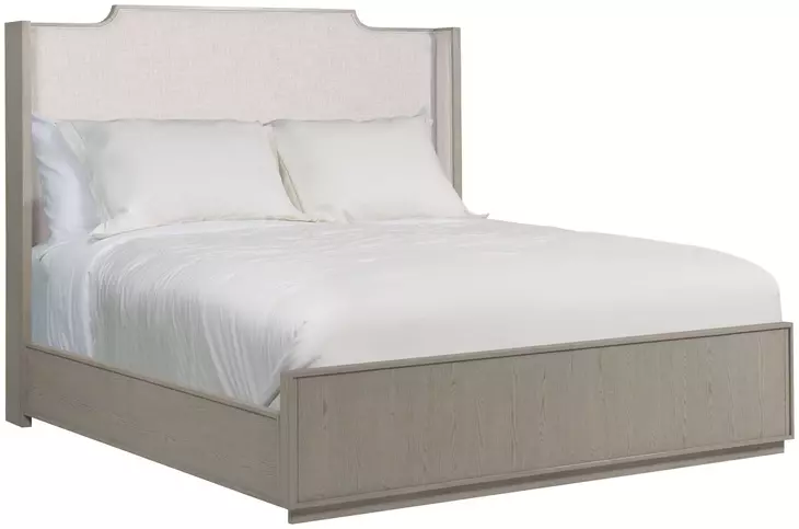 Sharon Gray and Cream Upholstered Queen Panel Bed