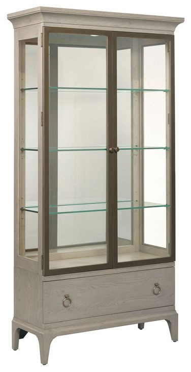Concord Gray 2 Glass Door Display Cabinet with LED