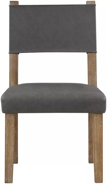 Aubrey Brown Strap Back Side Chair Set of 2