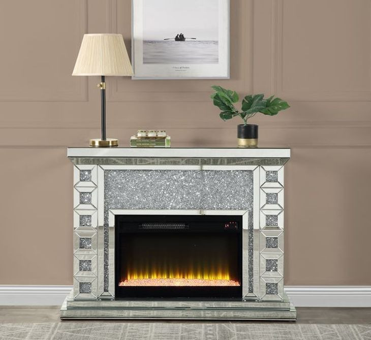 Noralie Silver and Gray 47" Fireplace