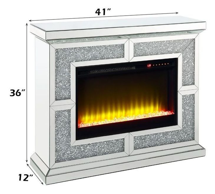 Noralie Silver and Gray 41" Fireplace
