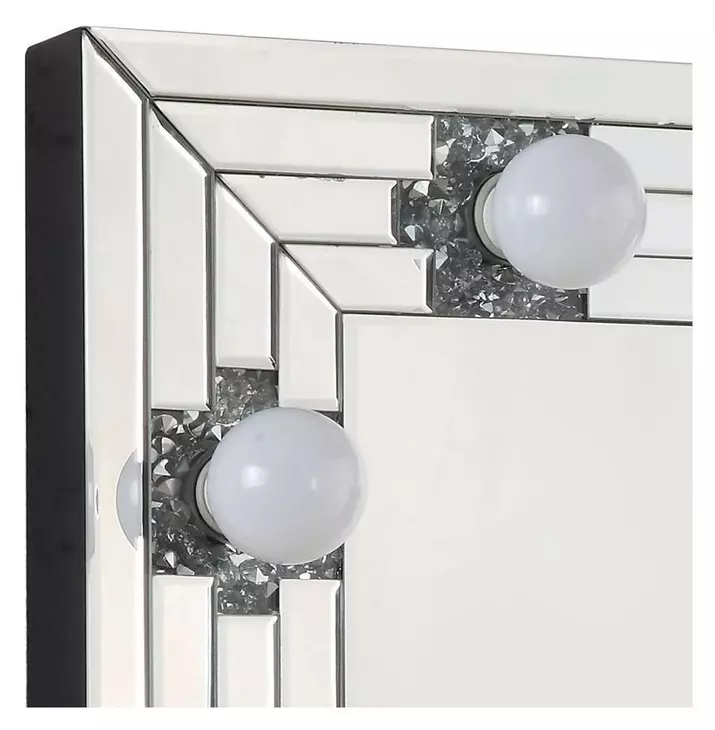 Noralie Silver Rectangular Hollywood Wall Mirror with Light