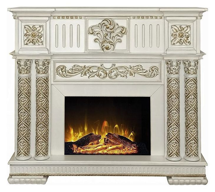 Vendome Antique Pearl Rectangular Electric Fireplace