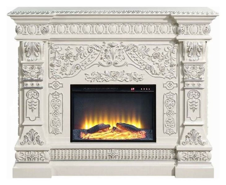Vanaheim Antique White Rectangular Electric Fireplace