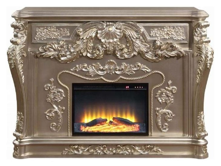 Sorina Antique Silver Rectangular Electric Fireplace