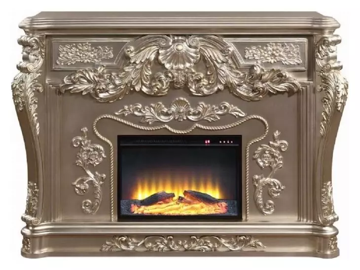 Sorina Antique Silver Rectangular Electric Fireplace