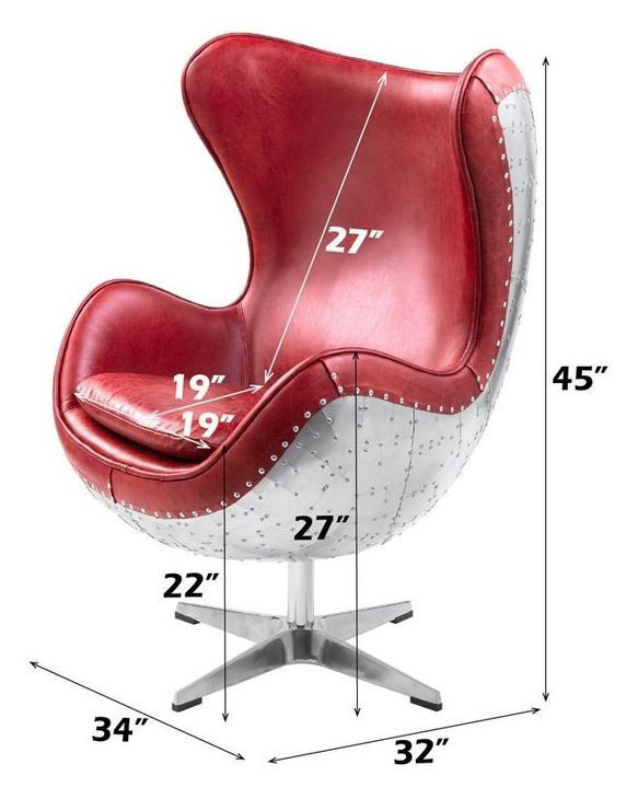 Brancaster Red Leather Upholstered Swivel Accent Chair with Nailhead Trim