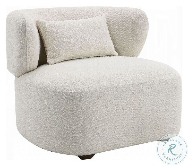 Darius Beige Boucle Living Room Set with 2 Pillows