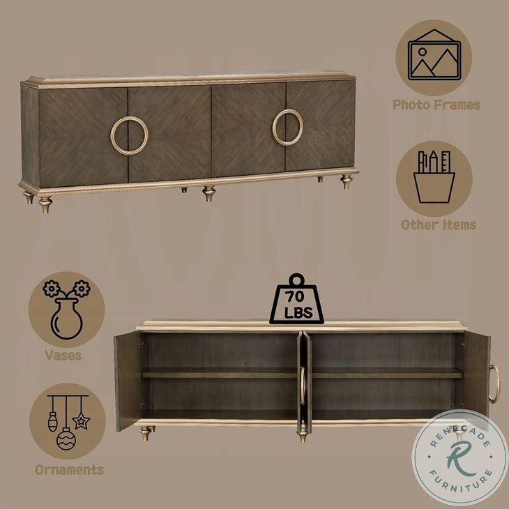 Ashtin Brown 4 Door Console Cabinet