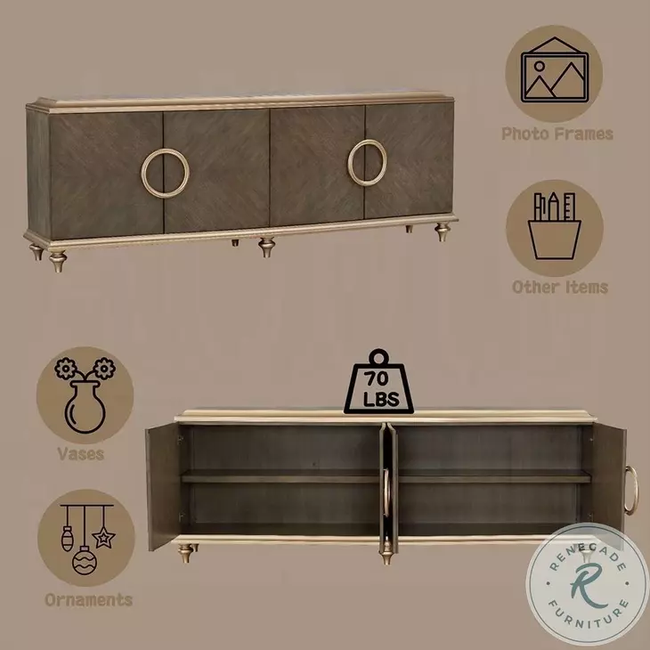Ashtin Brown 4 Door Console Cabinet