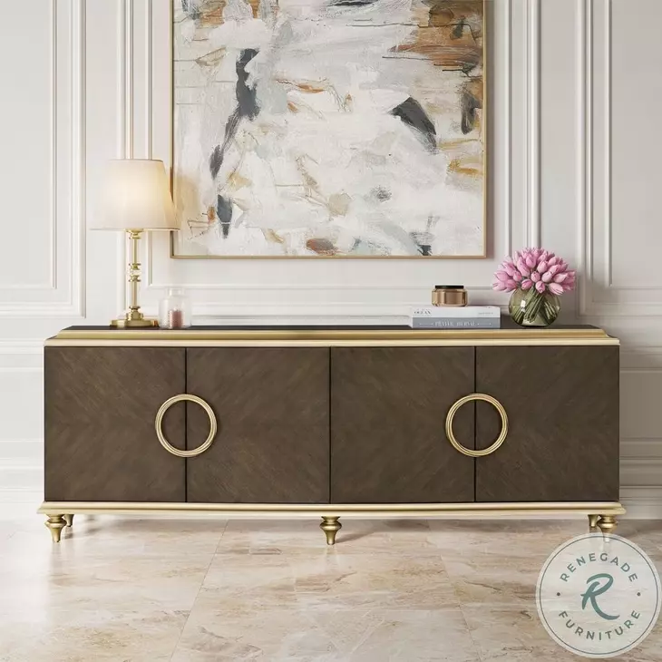 Ashtin Brown 4 Door Console Cabinet