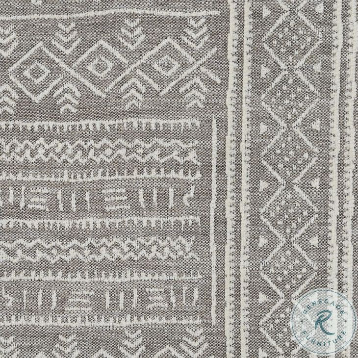 Upendo Pattern Fabric Round Ottoman with Casters