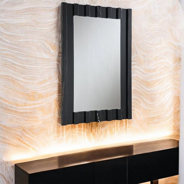 Drisana Black Rectangular Wall Mirror