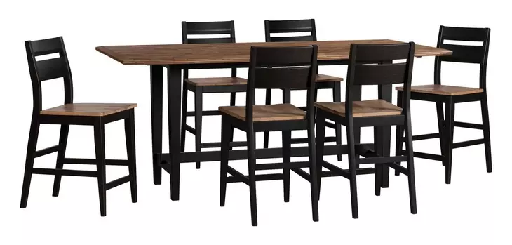Austin Natural Mango and Black Counter Height Stool Set of 2