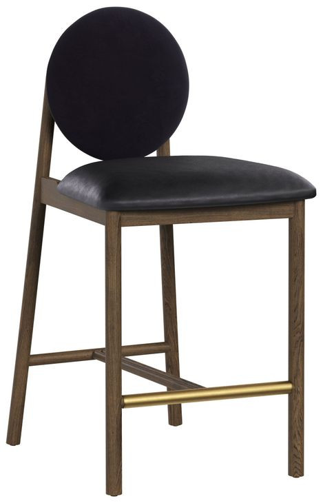 Claribel Bravo Black and Abbington Black Upholstered Counter Height Stool