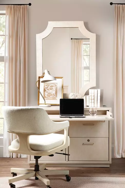 Marlowe Polished Limestone 3 Drawer Workstation