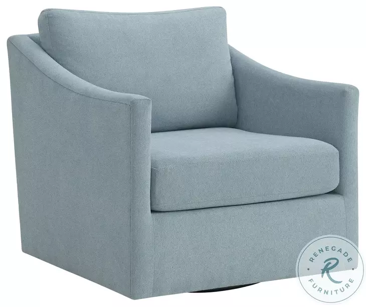 Hannah Light Blue Swivel Accent Chair