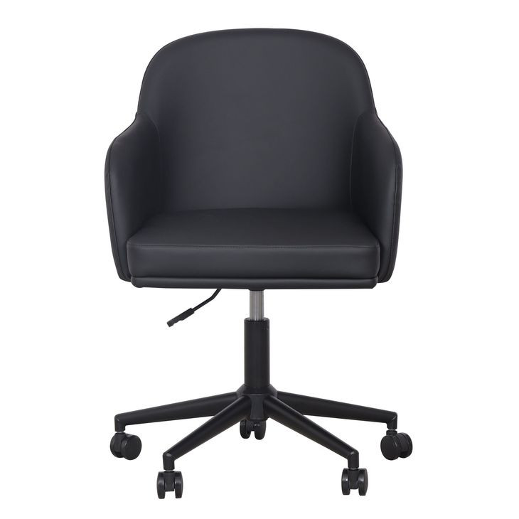 Sydney Black Upholstered Swivel Desk Chair