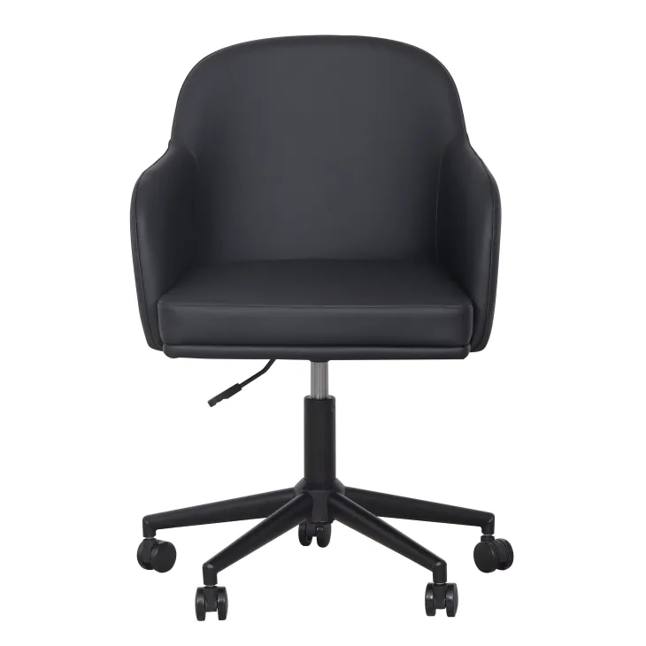 Sydney Black Upholstered Swivel Desk Chair