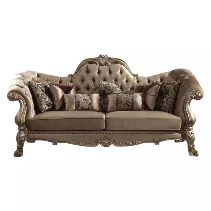 Dresden Brown 96" Sofa with Nailhead Trim