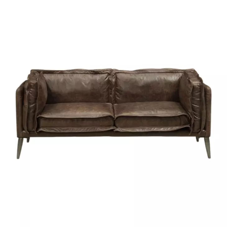 Porchester Distress Chocolate Leather 71" Loveseat