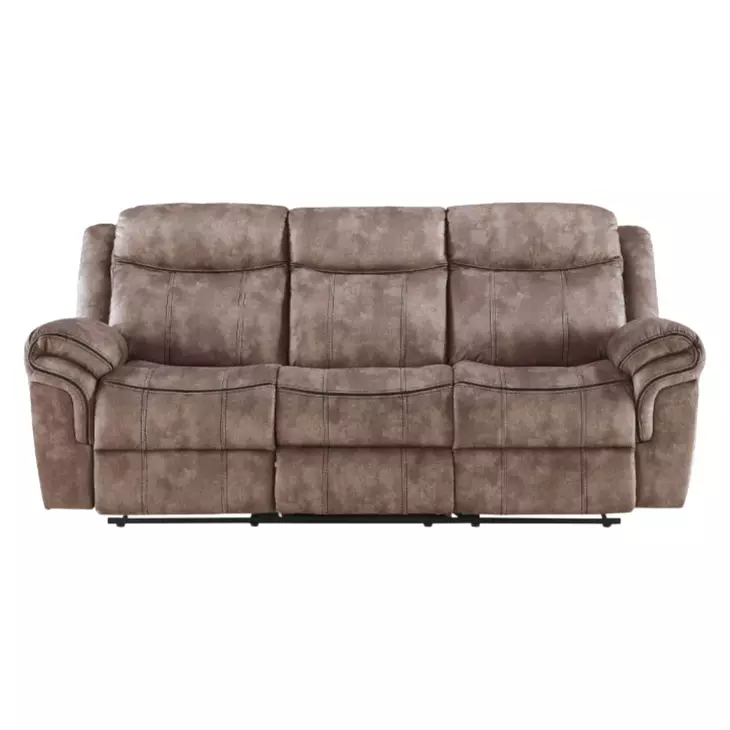 Zubaida Chocolate Glider Reclining 87" Sofa with Console and USB Charging