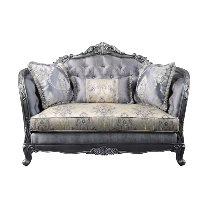 Ariadne Platinum 65" Loveseat with Pillows