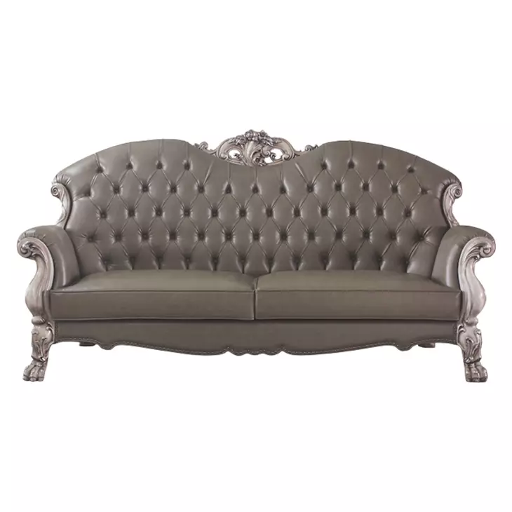 Dresden Gray 96" Sofa with Nailhead Trim
