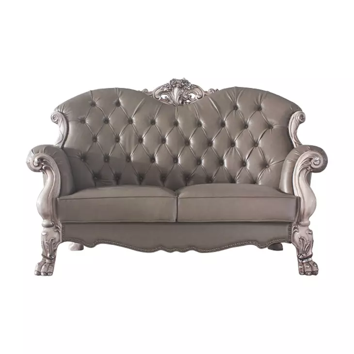 Dresden Gray 71" Loveseat with Pillow and Nailhead Trim