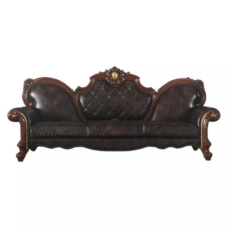 Picardy Brown Oversized 110" Sofa with Nailhead Trim