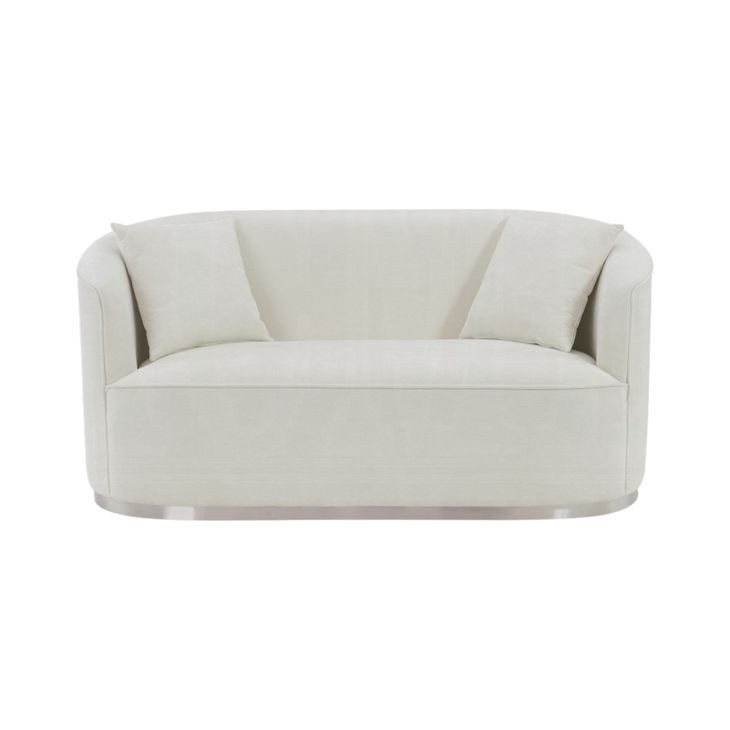 Odette Beige 64" Loveseat with Pillows