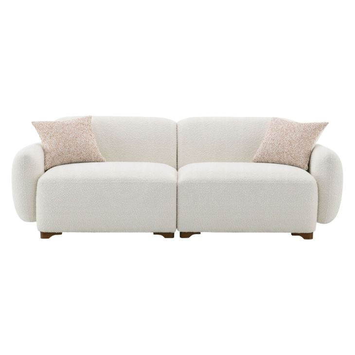 Darius Beige Boucle 88" Sofa with 2 Pillows