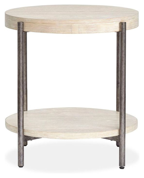 Jennings Edgecomb Gray and Weathered Antique Nickel Round End Table