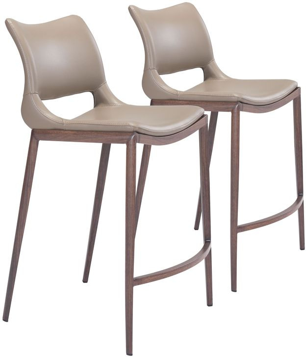 Ace Gray And Walnut Counter Chair Set Of 2