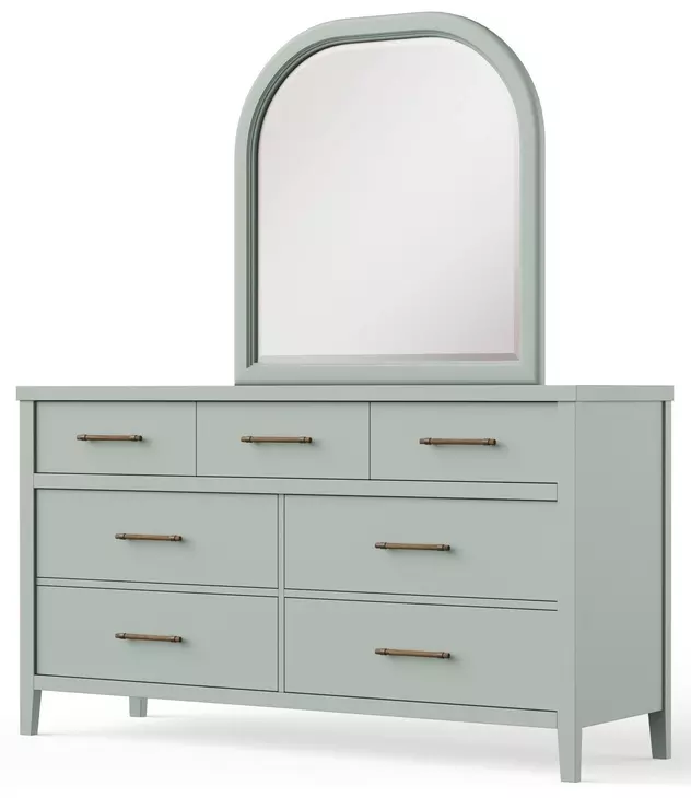 Pure Maple Sage Arched Dresser Mirror