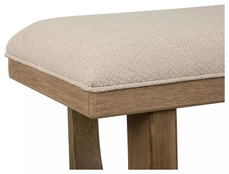 Tristan Swiss Coffee Upholstered Dining Bench